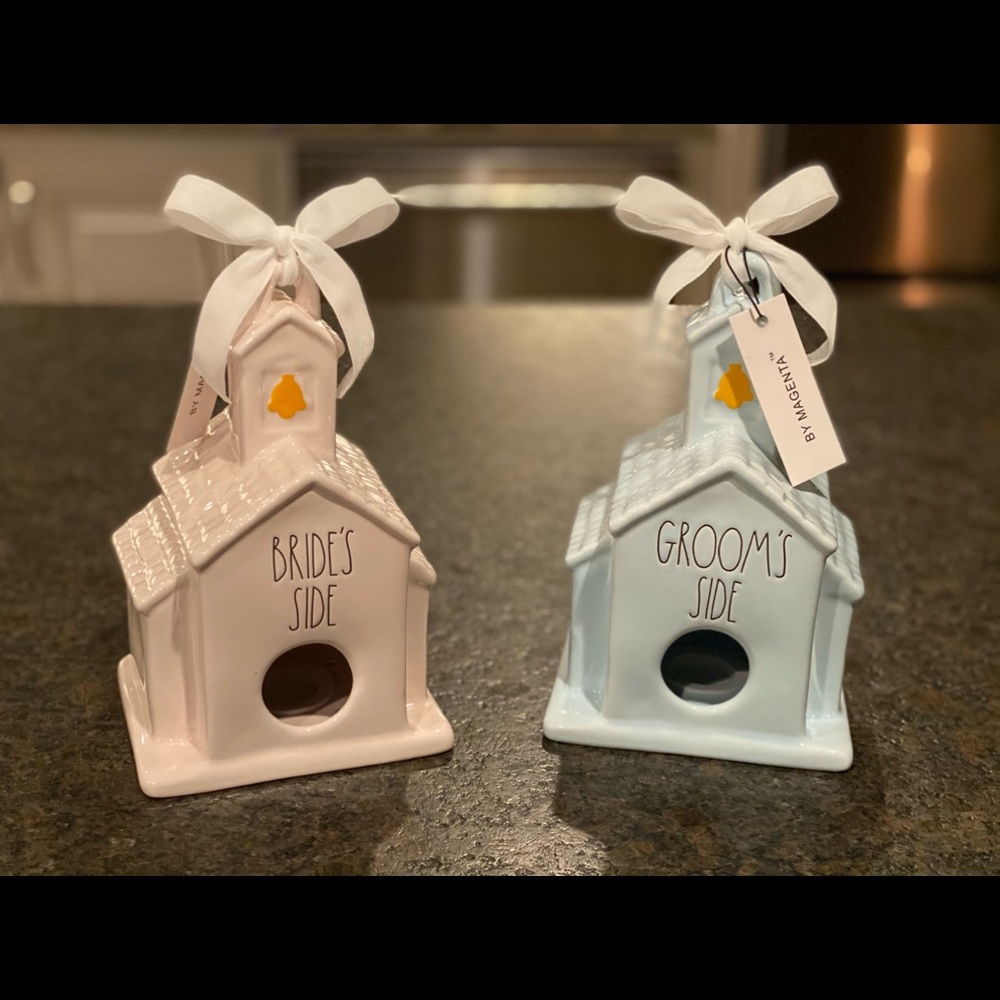 NWT Rae Dunn Bride and Groom Birdhouses